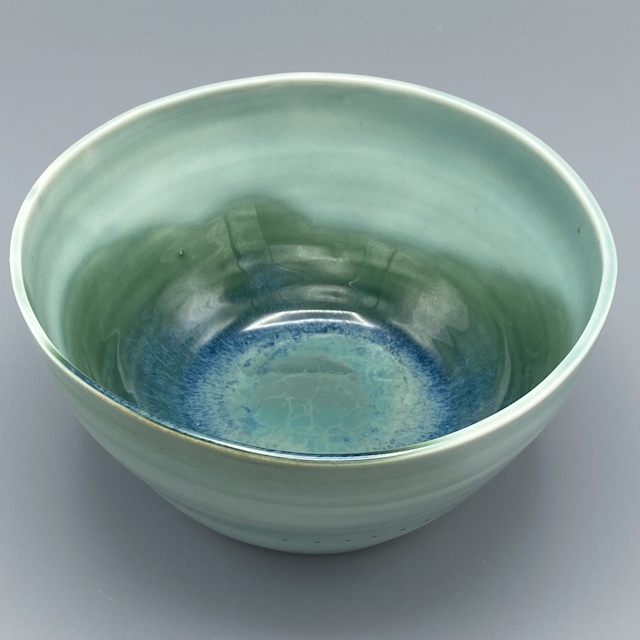 Deep blue-green porcelain bowl