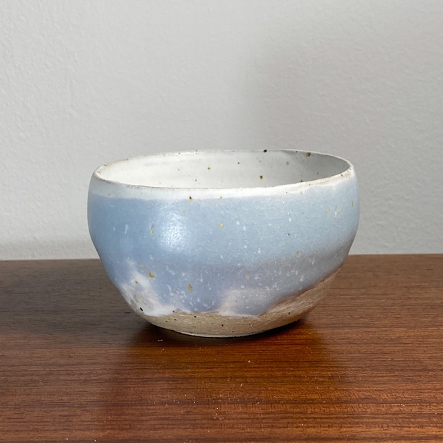 Matte white and blue bowl