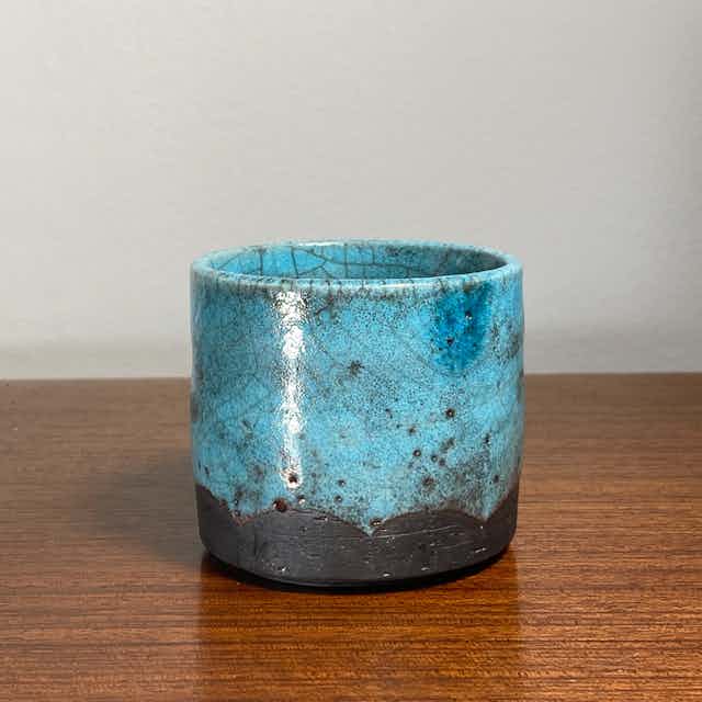 Small copper raku cylinder