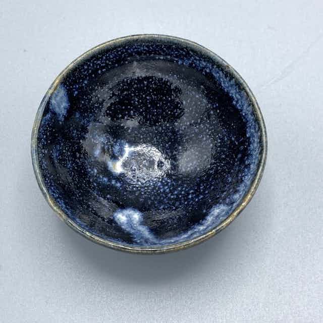 Tiny blue speckle bowl